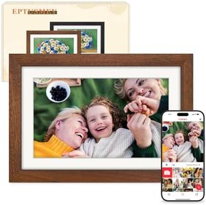 Frameo Digital Photo Frame WiFi Walnut Wood Frame 10.1 Inch Picture Frame with 1280x800 HD IPS Touchscreen, Built-in 32GB, Send Photo Video via Frameo App/USB/SD, Gifts for Women/Men/Grandparents