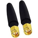 BOOBRIE 2-Pack 2.4GHz Mini WiFi Antenna 2dBi FPV Antenna Omni Directional SMA Male Omni-Directional Small PC WiFi Bluetooth Antenna Aerial Signal Booster Adapter Network Receive for Wireless Router