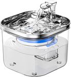 Cat Water Fountain, 68oz/2L 304 Stainless Steel Cats Fountain Water Bowl, Quiet Electric Automatic Pet Water Dispenser with 3 Filters, Pet Drinking Fountains for Cats, Small Dog, Multiple Pets