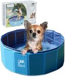 Cool Paws Dog Paddling Pool Extra Small 60x20cm – Durable Foldable Plastic Paddling Pool for Dogs and Kids, Leakproof and Puncture Proof Dog Pools, Ideal for Indoor & Outdoor Use – Blue