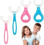 4Pcs Kids Toothbrush, U Shaped Toothbrush Kids Baby Toddler Toothbrush with Food Grade Soft Silicone Brush Head, 360° Oral Teeth Cleaning U-Shaped Toothbrushes for Toddlers Kids