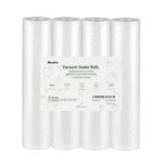 Becko US Vacuum Sealer Rolls for Foodsaver and Sous Vide, BPA and FDA Approved, Freely Tailored, Fit For Most Vacuum Sealers - 28cm (W) x 6m (L) - 4 Packs