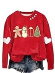 Fuyxxmer Merry Christmas Sweatshirts for Women Santa Claus Christmas Trees Graphic Xmas Pullover Tops