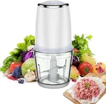 300W Food Processor with 600ML Glass Bowl, Mini Electric Food Chopper for Vegetables Meat Fruits Nuts Puree - 2 Speed Vegetable Chopper With Double S-type Sharp Blades