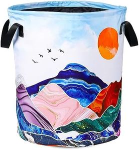 Mountains Laundry Basket Colorful Marble Foldable Waterproof Oxford Cloth Funny Tote Bag Laundry Hamper Clothes Storage Bucket Toy Organizer For Bathroom/Laundry Storage/Bedroom 17.7x13.7 Inch
