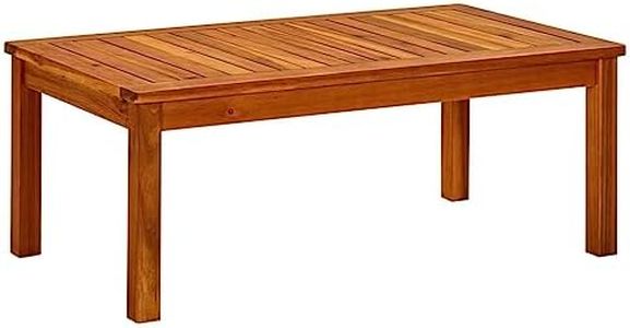 vidaXL Solid Acacia Wood Garden Coffee Table - Outdoor Furniture with Slatted Tabletop Design, Durable and Weather Resistant, 90x50x36 cm