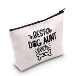 TSOTMO Dog Auntie Makeup Bag Best Dog Aunt Ever Cosmetic Bag Gift for Dog Owners Dog Lovers Gift Dog Lover Gift (C.Dog Aunt)