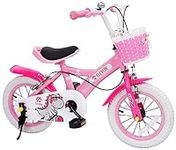 Elevon Kids Bike Kids Bicycle with Kickstand and Basket, 18-inch, Pink
