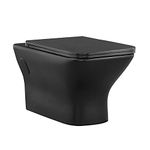 Swiss Madison Carre Wall Hung Elongated Toilet Bowl in Matte Black