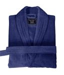 Marquess Terry Cloth Robes for Men- Cotton Lightweight Absorbent Towel Bathrobe Long Shawl Collar Luxury Shower Robe(BLUE)