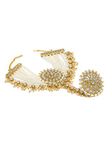 ZAVERI PEARLS Gold Tone Kundan & Pearls Mesmerising Hand Harness For Women-ZPFK9442