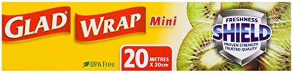 Glad Mini Cling Wrap, 20 Metre Clear Food Wrap, BPA -Free, Microwave Ready, 20m x 20cm, 1 Count