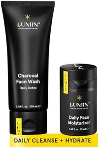 Lumin - Dynamic Duo - Skin Care kit for Men - Includes: Charcoal Face Wash Daily Detox & Daily Face Moisturizer,Suitable for all skin types, Daily Use, Two Month Supply