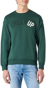 UNITED COLORS OF BENETTON. Men's Long-Sleeved Sweatshirt with Crew Neck, Green Bottle 169, X-Small