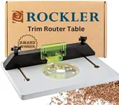 Rockler Trim Router Table – Adjustable Table Router - Best Router Table w/Pre-Drilled Holes on Back - Router Table w/High-Visibility Bit Guard, 1/4" Thick Acrylic Base – Router Tools for Woodworking