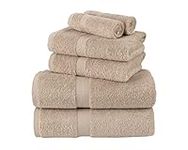 La Maison 100% Egyptian Cotton 600GSM Superior Towel Bale Set Hand Towel Bath Towel 6 Piece Super Soft Everyday Use (Stone)