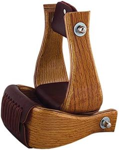 HILASON 172156-3-bg 3in Oak Wood Bell Stirrups