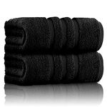 GC GAVENO CAVAILIA Bath Sheets Towels | 550 GSM Extra Large Bath Towle Set | Washable & Water Absorbent Bathroom Towels | Egyptian Cotton Bath Sheet, Black