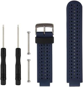 Replacement Smart Wrist Watch Accessory Band Strap for Garmin Forerunner 220/230/235/620/630/735XT/235Lite, One Size (Navy Blue/Black)