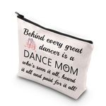 VAMSII Dance Teacher Thank You Gifts Behind Every Great Dancer is a Dance Mom Makeup Bag Dance Instructor Cosmetic Bag(Dance Mom CA)