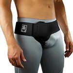 EVERYDAY MEDICAL Hernia Belt for Men - Inguinal Hernia Support for Men, Adjustable Waist Strap Groin Support, Post-Surgery Truss Suitable for Left or Right Side - Black, Small/Medium