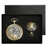 YISUYA Vintage Bronze Doctor Who Retro Dr Who Pocket Watch with Chain Mens Boys Necklace Pendant Gift Box