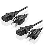 TNP AC Power Cable Computer Monitor Cord 1 Feet 10a 125v 3 Prong TV Plug-in Cord NEMA 5-15P to IEC 320 C13 Replacement Wire for Dell AOC Asus Lenovo Desktop Supply Printer PS3 PSU Universal, 2 Pack