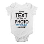 Shopagift Personalised Any Text and Any Colour Cute Boys and Girls Baby Vest Bodysuit