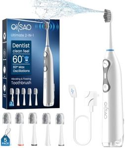 Electric Toothbrush with Water Flosser for Adults, Sonic & Cordless 3-in-1