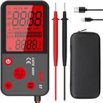 BSIDE Rechargeable Smart Digital Multimeter Electrical Voltage Tester with Large Backlight LCD Ohmmeter Ultra Slim NCV Live Wire Circuit Checker Handheld Multi Tester with Carrying Case