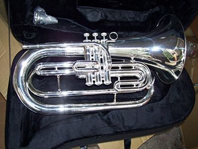 Marching Baritone with hard case and mouthpiece, Silver