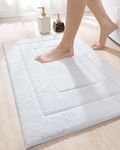 DEXI Bathroom Rug Bath Mat Non Slip Absorbent Soft Carpet for Tub Shower Room Bathroom Machine Washable Bath Rug 24"x43" White