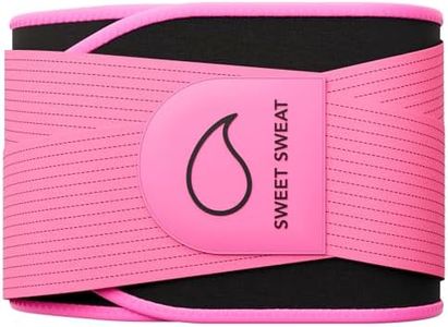 Sports Research Sweet Sweat 'Pro-Series' Waist Trimmer with Adjustable Velcro Straps for a Tighter Fit (Pink, XS-S)