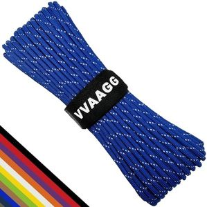 VVAAGG Reflective Paracord Rope 100FT, 7 Strand Nylon para Cord Lanyard Utility 550 Parachute Cord, 4mm Thin Tent Rope for Outdoor Camping Hiking (Blue)