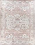 BoutiqueRugs Blush & Light Pink Collection Kendal Bohemian Oriental Medallion Extra Large Area Rug - Traditional Floral Carpet for Living Room, Bedroom - Blush, Pale Pink, Cream - 9'2" x 12'