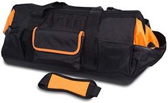 Internet's Best Soft Sided Tool Bag - 25 Inch - 22 Pockets - Wide Mouth Hard Base Tool Storage and Organizer Box