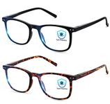 Blue Light Blocking Glasses 𝙐𝙥𝙜𝙧𝙖𝙙𝙚𝙙, 2Pack Cut UV400 Computer Reading Glasses for Anti Eyestrain