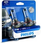 Philips Automotive Lighting H11 Vision Upgrade Headlight Bulb with up to 30% More Vision, 2 Pack,12362PRB2, white