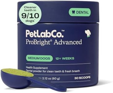 PetLab Co. ProBright Advanced Dental Powder - Dog Breath Freshener - Teeth Cleaning Made Easy – Targets Tartar & Bad Breath - Formulated for Medium Size Dogs