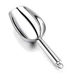 5oz Small Ice Scoop, P&P CHEF Stainless Steel Utility Food Scoops for Ice Cube Candy Coffee Bean Flour Cereal Popcorn, Heavy Duty & Mirror Finish, Easy Clean & Dishwasher Safe