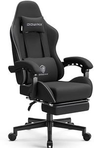 Dowinx Gaming Chair, Office Chair Fabric with Pocket Spring Cushion, Massage Game Chair Cloth with Headrest, Ergonomic Computer Chair with Footrest 150kg, Black