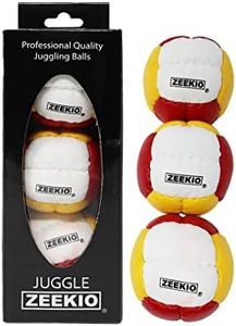 Zeekio Galaxy Juggling Balls - Premium 12 Panel Genuine Leather Balls - 130g - 67mm - Pack of 3 (Red/White/Yellow)