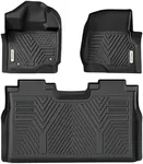 YITAMOTOR Floor Mats Fit for Ford F-150/F150 Lightning SuperCrew Cab 2025-2015(Rear w/o U-Seat Flat Storage),All Weather TPE Custom Fit Car Accessories F150 Truck Mats, Front & 2nd Row Liner