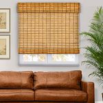 CHICOLOGY Bamboo Blinds, Bamboo Shades, Custom Bamboo Shade, Cordless Bamboo Shades, Window Shade Roman, Patio Blinds and Shades, Porch Shades Outdoor Roll Up, Honey Wheat, 23" W X 64" H