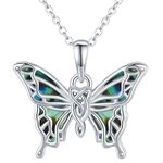 TwoAnts Butterfly Necklaces for Women 925 Sterling Silver Butterfly Jewelry Abalone Shell Pendant Butterfly Necklace Gifts for Girls