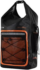 ZONE3 Sac à Dos étanche 30 L avec Coutures soudées et Joint Pliable pour Natation, Bateau, Kayak, Noir et Orange, Sac étanche
