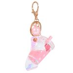 VALICLUD Stylish Lovely Fruit Liquid Quicksand Keychain Acrylic Keyring Bag Ornament