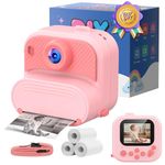 Kids Camera Instant Print: 1080P HD Digital Camera for Kids - Girls for Age 3-12 - Toddler Cameras Toys Gift for 4 5 6 7 8 9 10 11 Years Old - Cool Presents Ideals for Birthday Pink