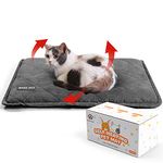 Mora Pets Cat Bed Crate Mat 24” x 18” Self Warming Cat Pad Pet Heating Pad with Anti-Slip Bottom for Small Medium Dogs Removable Cover Outdoor Indoor