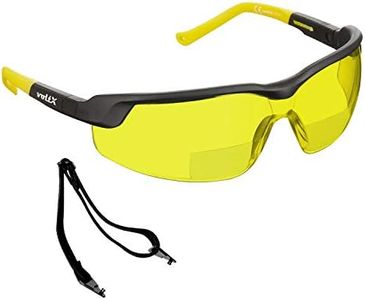 voltX GT Adjustable Bifocal Reading Safety Glasses (Yellow Lens +1.5), ANSI Z87.1+ & CE EN166FT, Anti Fog Coated, UV400 Lens, Scratch Resistant, Tilt & Length Adjustable earstems, Clip on Safety Cord